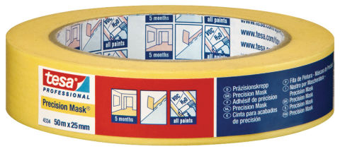 Tesa® 4334 Masquage de précision Adhésif de masquage papier de haute qualité pour des angles peints précis